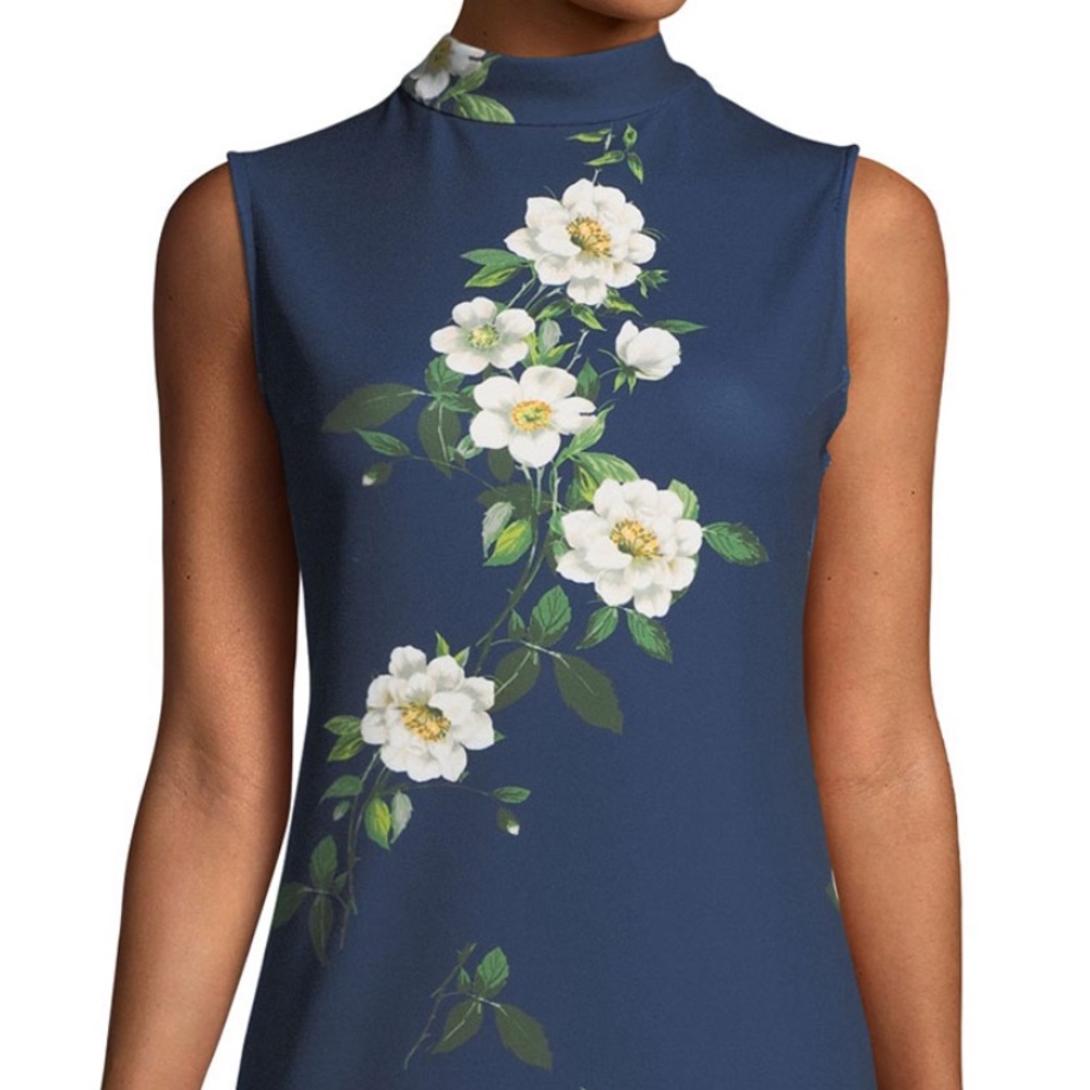 Neiaman marcys Mock-neck floral sheath dress